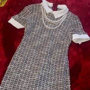 One of a kind vintage style midi tweed dress